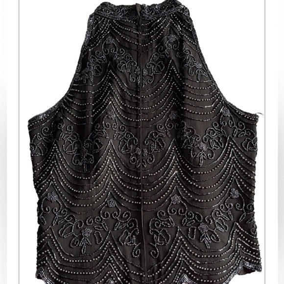 Appellate Boutique sequin black top with scalloped edges ladies Medium - Picture 7 of 8